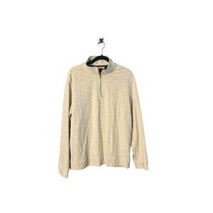 EUC Dockers Mens Beige Quarter-Zip Pullover Sweater Medium Cotton Blend